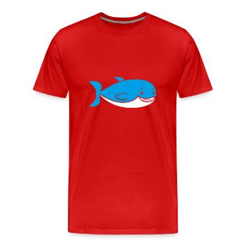 Wal - Männer Premium Bio T-Shirt - Rot - Vorne - Damien (186cm)