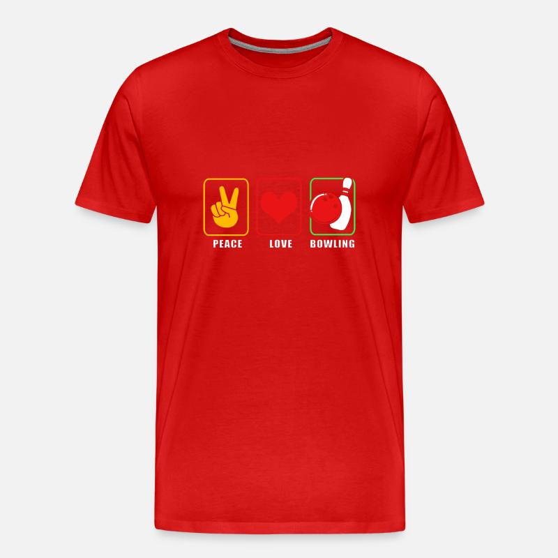 Bowling - Männer Premium Bio T-Shirt - Rot