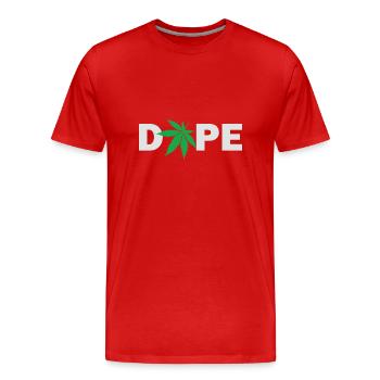 D0pe mit Cannabisblatt Marihuana Cannabis Gras - Männer Premium Bio T-Shirt - Rot - Vorne - Damien (186cm)