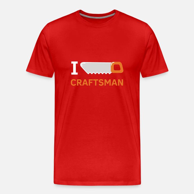 Ich Liebe Handwerker - Männer Premium Bio T-Shirt - Rot