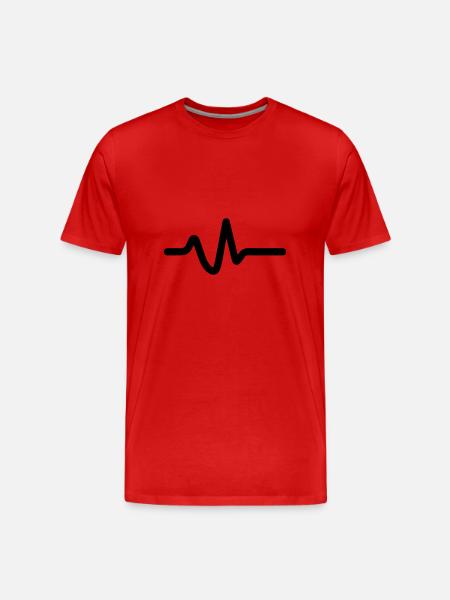 Herzschlag, Puls - Männer Premium Bio T-Shirt - Rot