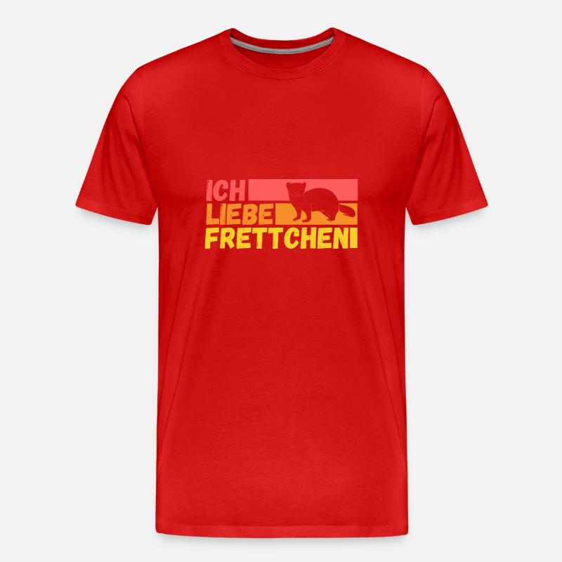 Ich Liebe Frettchen - Männer Premium Bio T-Shirt - Rot