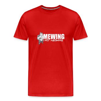 Drôle Chat Meme Miaulant Pas Miaulement Mâchoire - T-shirt bio Premium Homme - rouge - Devant - Damien (186cm)
