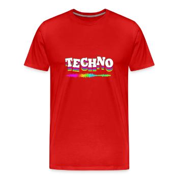 Rave Raver Techno music Techno bass Mischpult - Männer Premium Bio T-Shirt - Rot - Vorne - Damien (186cm)