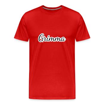 Grimma - Textdesign mit Stadtnamen - Männer Premium Bio T-Shirt - Rot - Vorne - Damien (186cm)