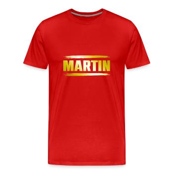 Martin - T-shirt bio Premium Homme - rouge - Devant - Damien (186cm)