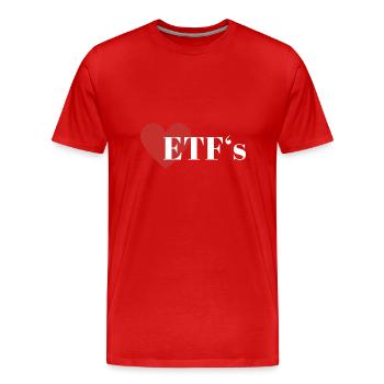 I Love ETF Indexfonds Sparen Anlage - Männer Premium Bio T-Shirt - Rot - Vorne - Damien (186cm)