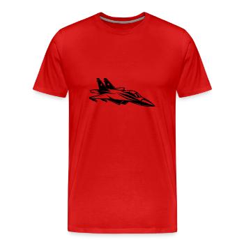 avion de chasse - T-shirt bio Premium Homme - rouge - Devant - Damien (186cm)