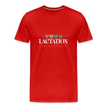 Consultante en lactation IBCLC - T-shirt bio Premium Homme - rouge - Devant - Damien (186cm)