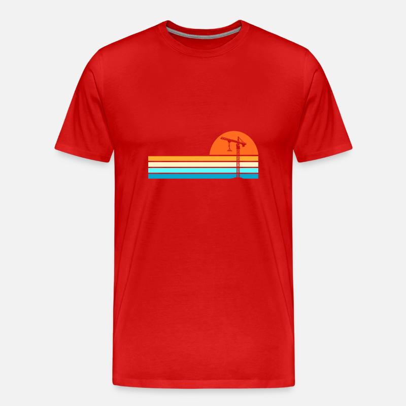 Kranführer Kran - Männer Premium Bio T-Shirt - Rot