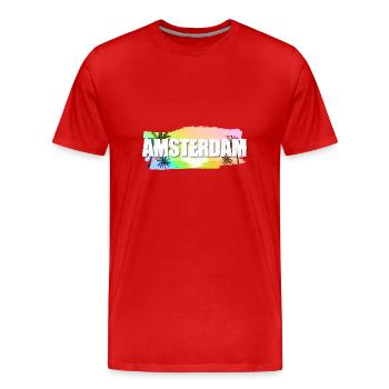 Amsterdam - Männer Premium Bio T-Shirt - Rot - Vorne - Damien (186cm)