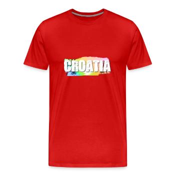 Croatia - Men's Premium Organic T-Shirt - red - Front - Damien (186cm)