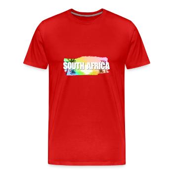 South Africa - Men's Premium Organic T-Shirt - red - Front - Damien (186cm)