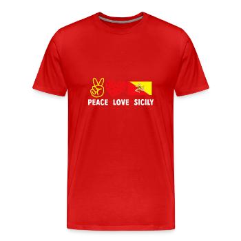 Sicile Drapeau Italie Sicile - T-shirt bio Premium Homme - rouge - Devant - Damien (186cm)