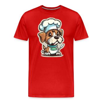 Gourmet-Welpe - Männer Premium Bio T-Shirt - Rot - Vorne - Damien (186cm)