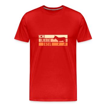 Esel - Männer Premium Bio T-Shirt - Rot - Vorne - Damien (186cm)
