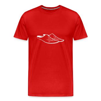 Hausschuhe Humor - Männer Premium Bio T-Shirt - Rot - Vorne - Damien (186cm)