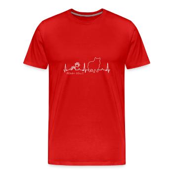 Longhair Collie Rough Collie Dog - Men's Premium Organic T-Shirt - red - Front - Damien (186cm)