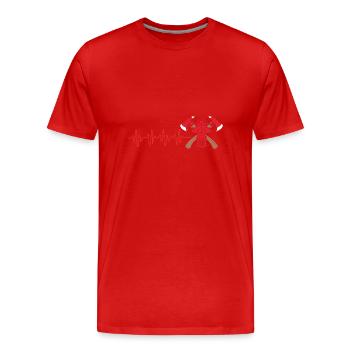 Pompier Pompier - T-shirt bio Premium Homme - rouge - Devant - Damien (186cm)