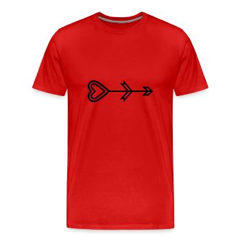 Herz-Pfeil - Männer Premium Bio T-Shirt - Rot - Vorne - Damien (186cm)