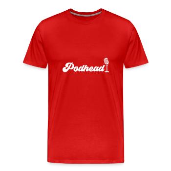 Podcasteur Podcast - T-shirt bio Premium Homme - rouge - Devant - Damien (186cm)