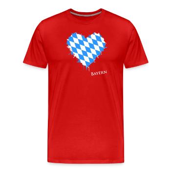 Bayern, Herz, Bavaria, Love, Oberbayern - Männer Premium Bio T-Shirt - Rot - Vorne - Damien (186cm)