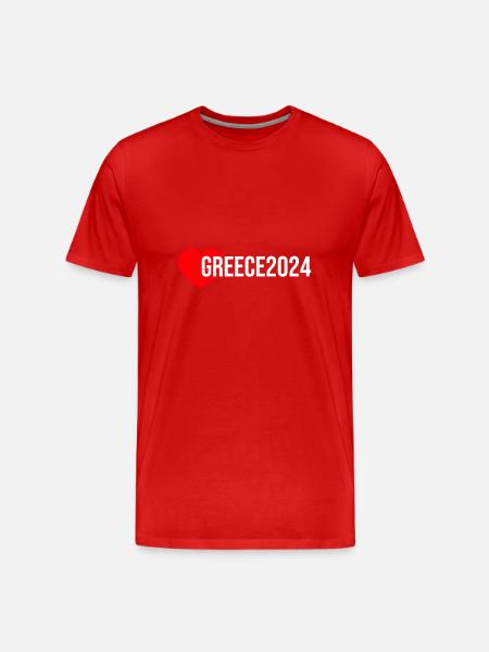 Greece 2024 Heart Holidays - Men's Premium Organic T-Shirt - red