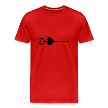 Herz-Pfeil - Männer Premium Bio T-Shirt - Rot - Vorne - Damien (186cm)