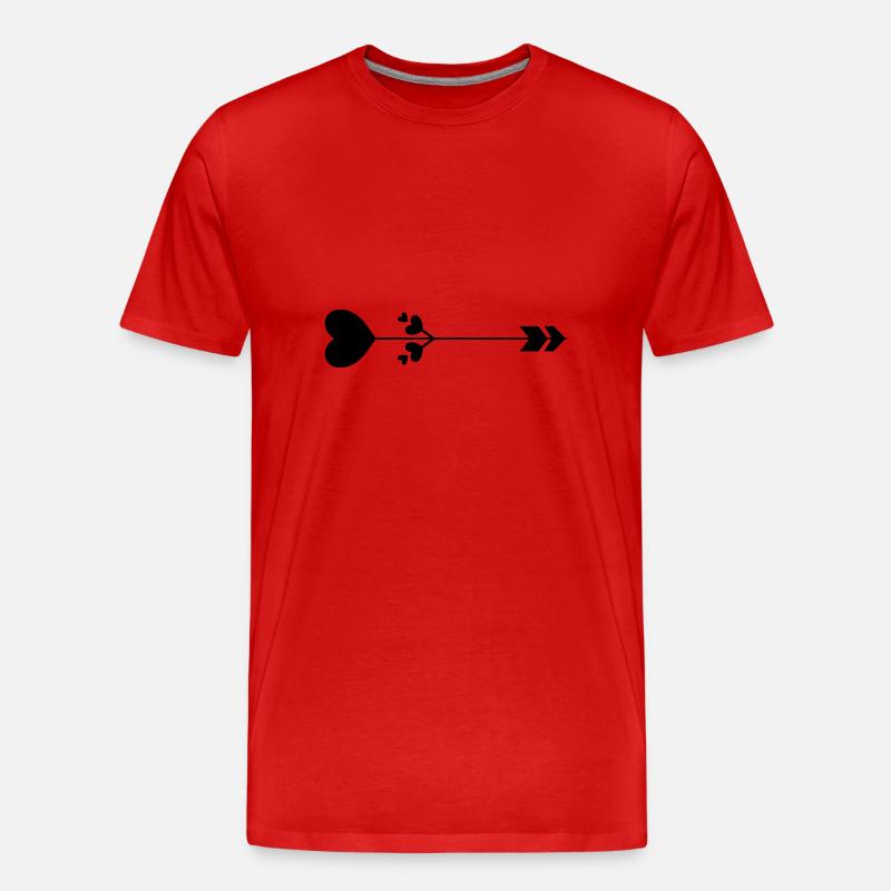 Herz-Pfeil - Männer Premium Bio T-Shirt - Rot