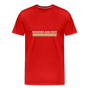 Brighton And Hove UK Vintage British British - Men's Premium Organic T-Shirt - red - Front - Damien (186cm)