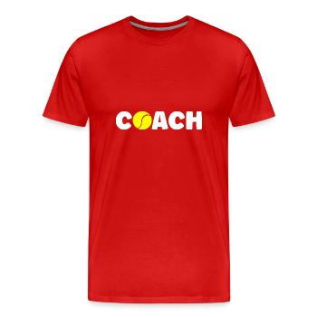 Coach de tennis - T-shirt bio Premium Homme - rouge - Devant - Damien (186cm)