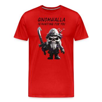 Gnomhalla is waiting for you in blackwhite - Männer Premium Bio T-Shirt - Rot - Vorne - Damien (186cm)
