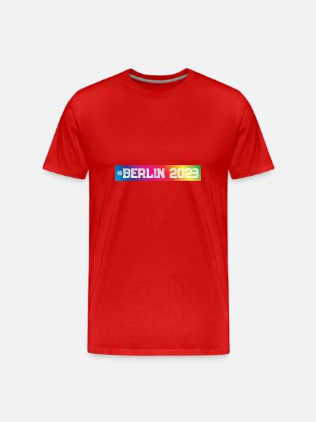 Berlin 2023 Bunt - Männer Premium Bio T-Shirt - Rot