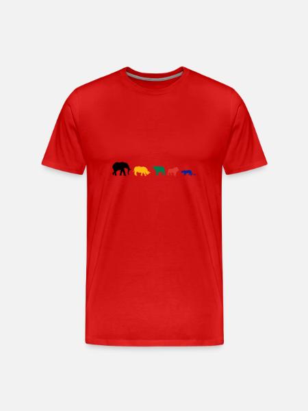 Big Five Afrika Safari - Herre Premium T-shirt økologisk - rød