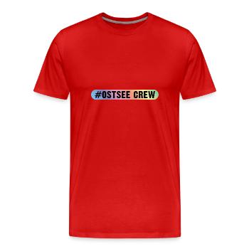 Ostsee Crew - Männer Premium Bio T-Shirt - Rot - Vorne - Damien (186cm)