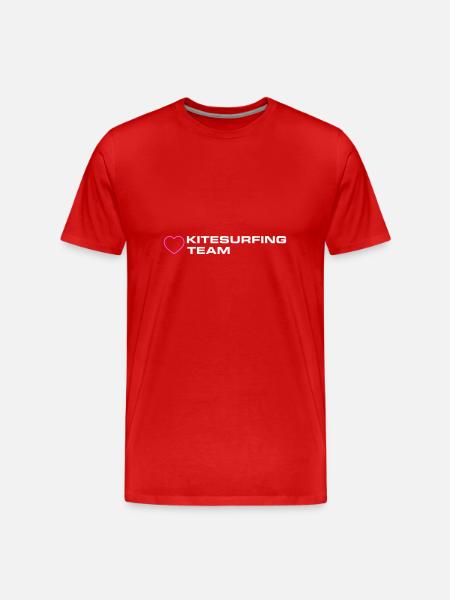 Kitesurfing Team Herz - Männer Premium Bio T-Shirt - Rot
