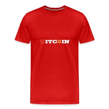 Bitcoin - T-shirt bio Premium Homme - rouge - Devant - Damien (186cm)