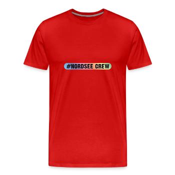 Nordsee Crew - Männer Premium Bio T-Shirt - Rot - Vorne - Damien (186cm)