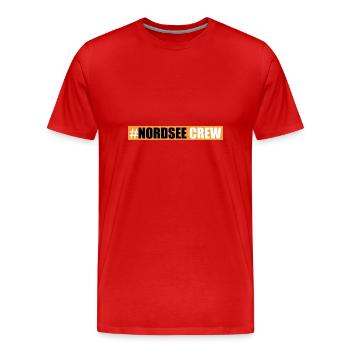 Nordsee Crew - Männer Premium Bio T-Shirt - Rot - Vorne - Damien (186cm)