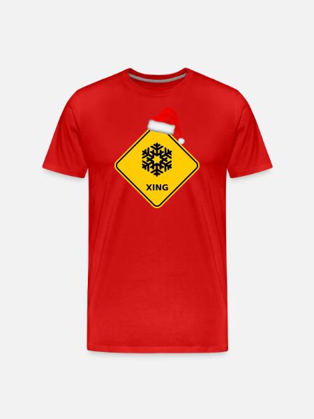 "snowflakes" with Santa hat - Men's Premium Organic T-Shirt - 