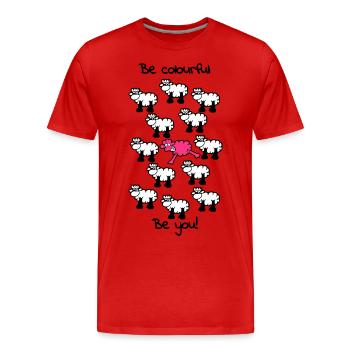 être différent - être coloré - T-shirt bio Premium Homme - rouge - Devant - Damien (186cm)