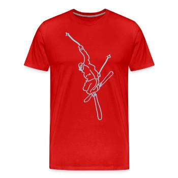 skiing - Männer Premium Bio T-Shirt - Rot - Vorne - Damien (186cm)