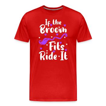 Soirée balais de sorcellerie Walpurgis - T-shirt bio Premium Homme - rouge - Devant - Damien (186cm)