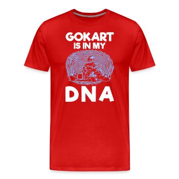Pilote de karting pilote de kart course de kart - T-shirt bio Premium Homme - rouge - Devant - Damien (186cm)