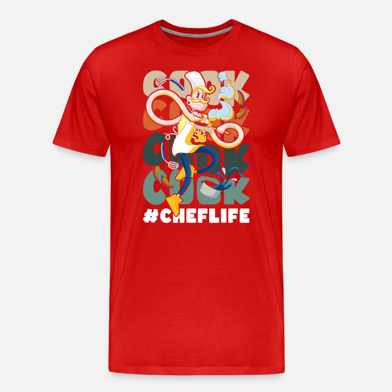 Chef Restaurant Chef étoilé - T-shirt bio Premium Homme - rouge
