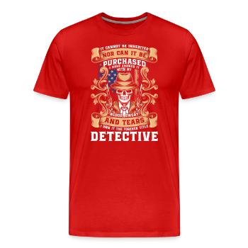 Détective détective détective Trace Sniffer - T-shirt bio Premium Homme - rouge - Devant - Damien (186cm)