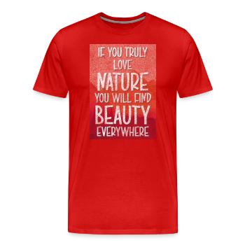 Animaux de camping en forêt - T-shirt bio Premium Homme - rouge - Devant - Damien (186cm)