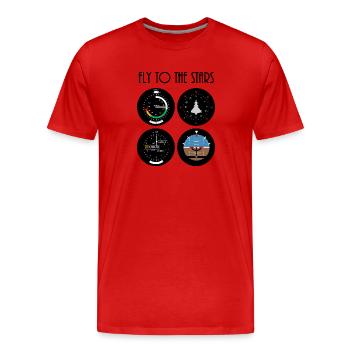 Fliegen Sie zu den Sternen - Männer Premium Bio T-Shirt - Rot - Vorne - Damien (186cm)