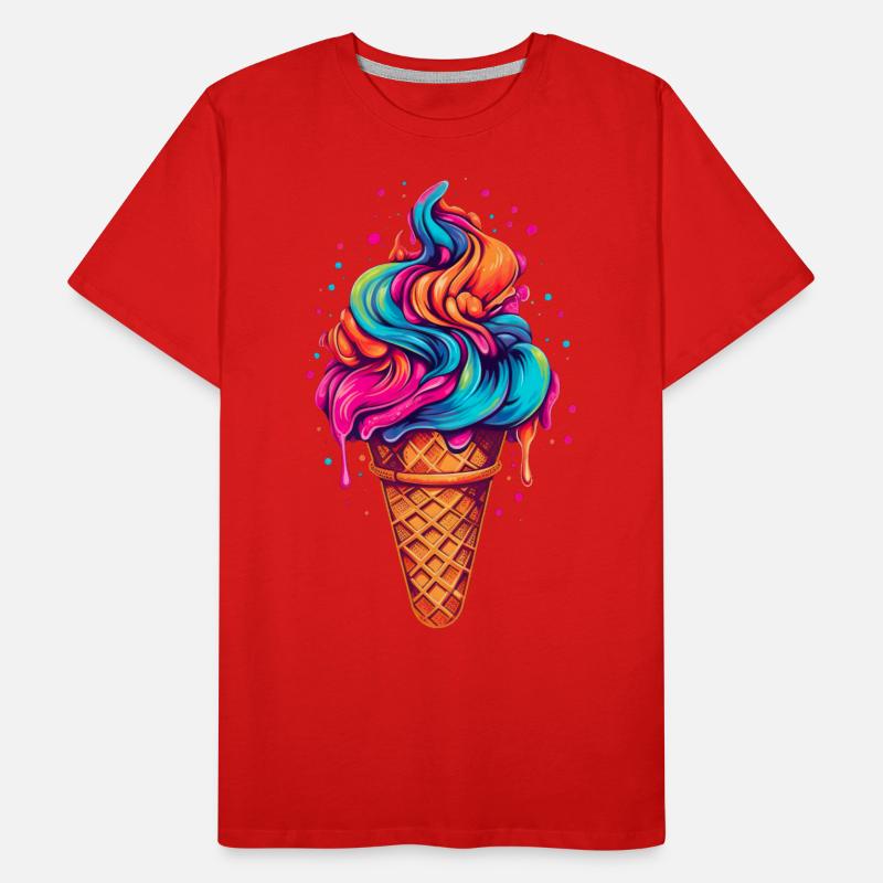 Retro Eiscream Eis Waffeleis für eine Eis Männer Premium Bio T-Shirt