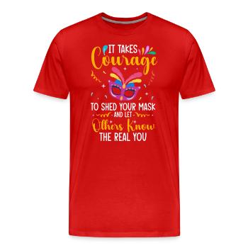 Déguisement costume party Mardi Gras - T-shirt bio Premium Homme - rouge - Devant - Damien (186cm)